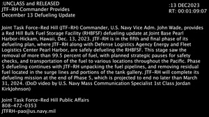 Joint Task Force-Red Hill Commander Provides December 13 Defueling Update Interview