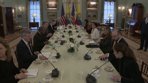 Secretary of State Antony J. Blinken meets with Ecuadorian Foreign Minister Gabriela Sommerfeld at the Department of State