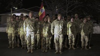 3rd Infantry Division Artillery Soldiers stand at attention