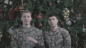 Cpl. Velasco and Cpl. Nelson Holiday Greeting