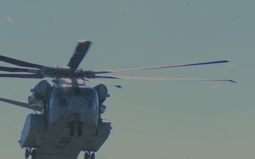 U.S. Marines with HMH-461 and 2nd DSB conduct a heavy external lift with a CH-53K King Stallion (B-Roll)