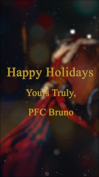 Pfc. Bruno celebrates the holiday season