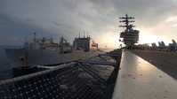Early Morning RAS aboard USS Ronald Reagan (CVN 76)