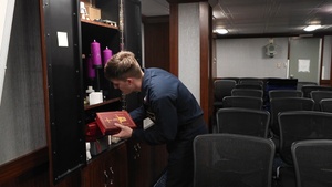 USS Gerald R. Ford's Command Religious Ministries Department Prepares for Services