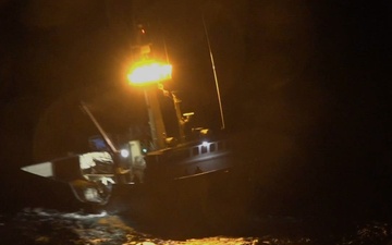 Coast Guard Cutter Alex Haley (WMEC-39) crew rescues disabled vessel in Bering Sea