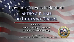 Promotion Ceremony in Honor of Anthony R. Hale