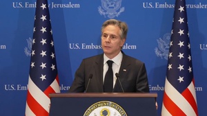 Secretary of State Antony J. Blinken holds a press availability in Tel Aviv, Israel