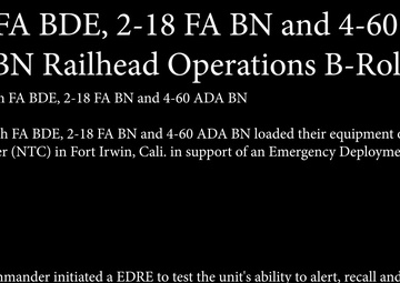 2-18 FA BN and 4-60 ADA BN Railhead Operations B-ROLL