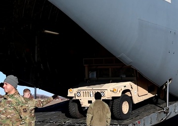 4-60 ADA BN loads vehicles on C-17 for exercise B-ROLL