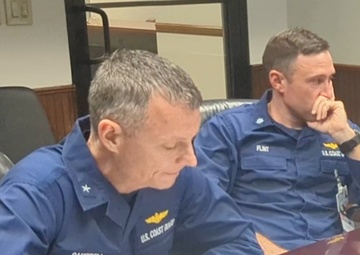 Coast Guard holds media briefing on MH-60T helicopter hull delivery