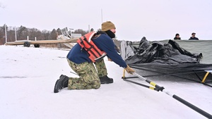 Mobile Diving and Salvage Unit (MDSU) 2 prepares for ice diving during Arctic Training Exercise Snow Crab Ex 24-1