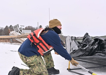 Mobile Diving and Salvage Unit (MDSU) 2 prepares for ice diving during Arctic Training Exercise Snow Crab Ex 24-1