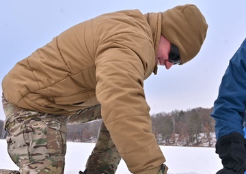 Mobile Diving and Salvage Unit (MDSU) 2 prepares for ice diving during Arctic Training Exercise Snow Crab Ex 24-1