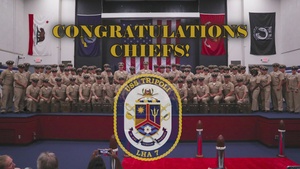 USS Tripoli Chief Pinning