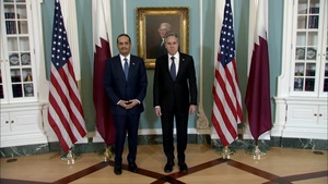 Secretary of State Antony J. Blinken meets with Qatari Prime Minister and Foreign Minister Mohammed bin Abdulrahman Al Thani