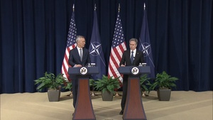 Secretary of State, Antony J. Blinken holds a joint press availability with NATO SYG Stoltenberg at the Department of State