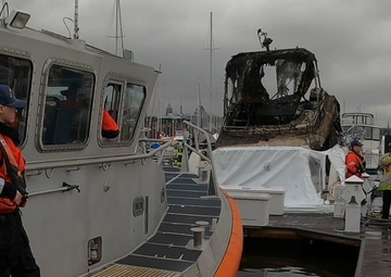 Coast Guard, partner agencies respond to fire in Baltimore's Inner Harbor