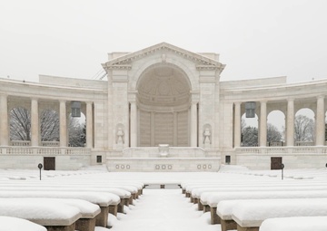 Snowfall at Arlington National Cemetery