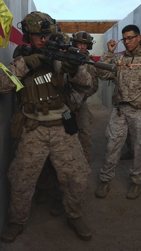 Marines with 1st Battalion, 4th Marines conduct urban fundamentals while participating in SLTE 2-24