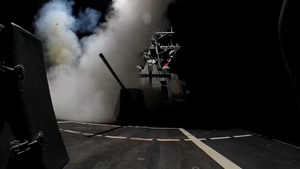 Video of launches from USS GRAVELY, USS CARNEY, and USS DWIGHT D. EISENHOWER supporting strikes on Iranian-backed Houthi targets