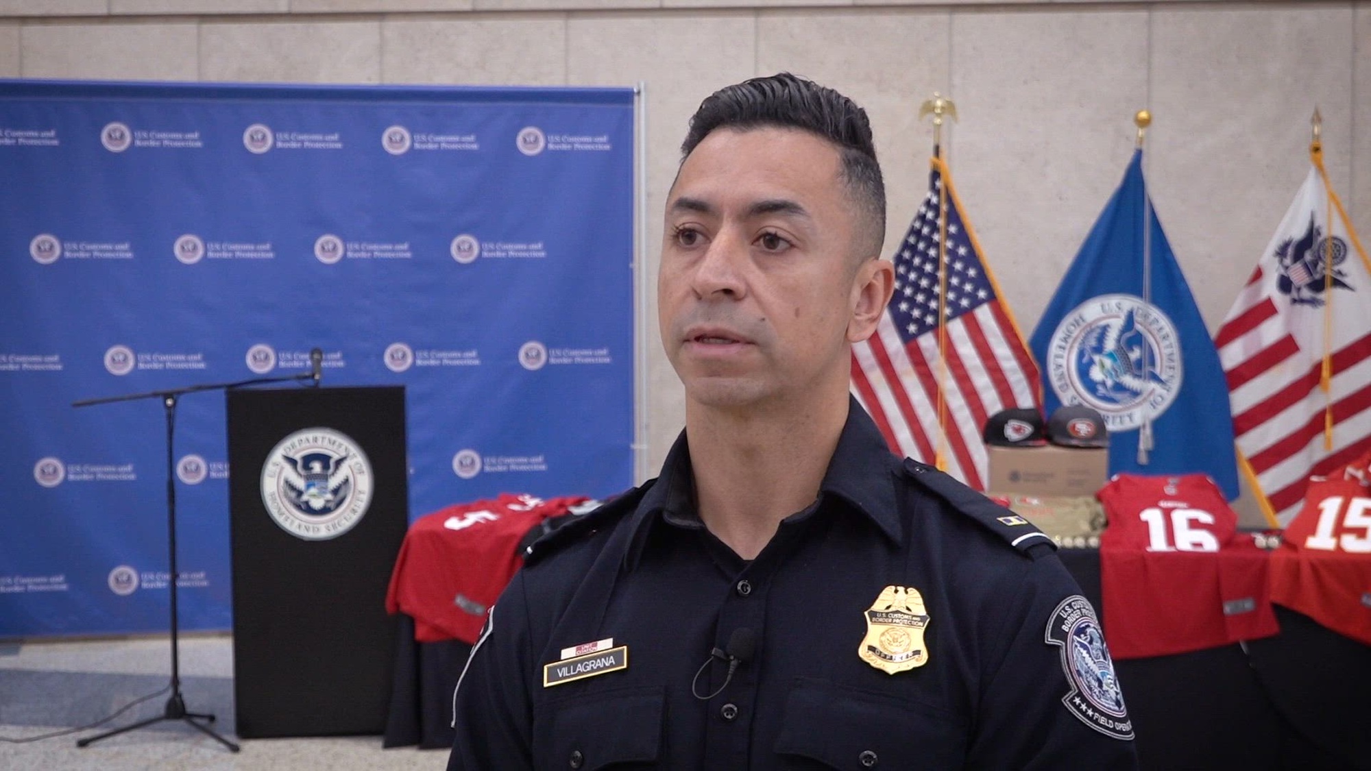 U.S. Customs and Border Protection (CBP) Officer Angel Villagrana talks about the IPR mission, how it relates to the Superbowl and why IPR is important.