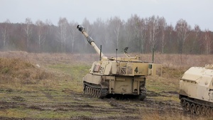 B-Roll: Task Force Marne Paladin crews conduct live-fire exercise in Poland