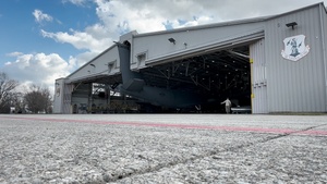 KC-135T Stratotanker towed out of hangar