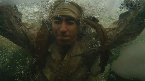 U.S. Marines and Sailors execute an ice-breaker drill before Exercise Nordic Response 24 in Norway