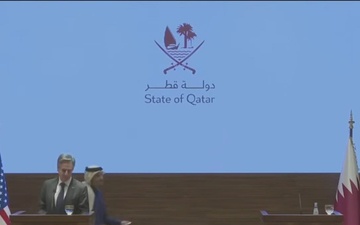 Secretary of State Antony J. Blinken joint press availability with Qatari Prime Minister and Foreign Minister Mohammed bin Abdulrahman Al Thani in Doha, Qatar