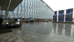 Minister of Defence of North Macedonia arrives at NATO HQ for the meeting of the Ukraine Defense Contact Group (14 Feb. 24)