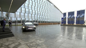 Minister of Defence of Montenegro arrives at NATO HQ for the meeting of the Ukraine Defense Contact Group 14 Feb. 24)