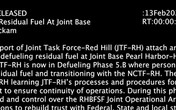 JTF-RH Defuels Residual Fuel At Joint Base Pearl Harbor-Hickam