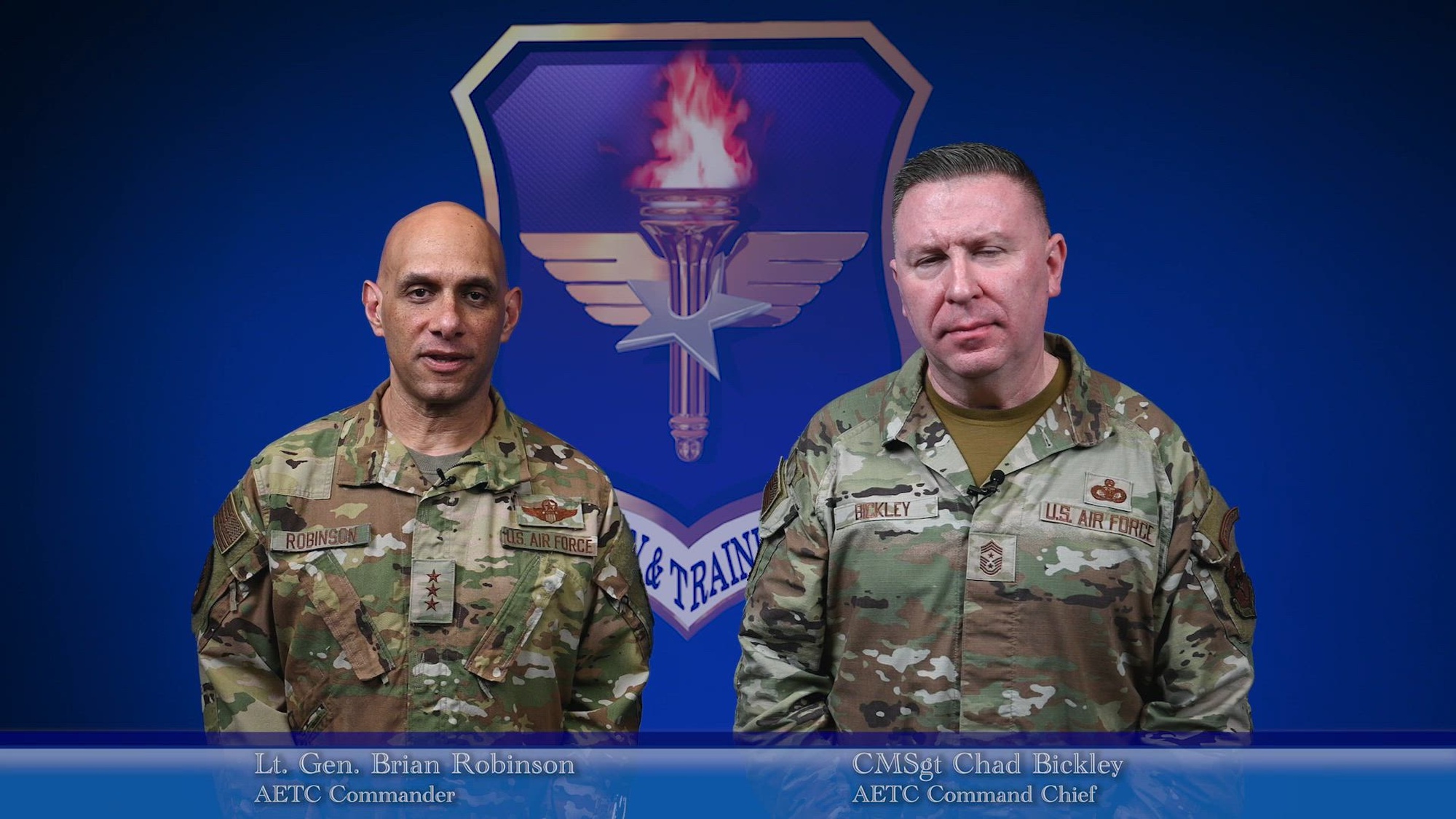 Lt. Gen. Brian S. Robinson, commander of Air Education and Training Command and Chief Master Sgt. Chad Bickley, AETC command chief, discuss the change from AETC to Airman Development Command and how the command is at the forefront of the Air Force’s readiness and most significant organizational change in just over three decades. (U.S. Air Force video by Andriy Agashchuk)