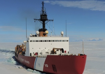 Coast Guard Cutter Polar Star (WAGB 10) break ice during Operation Deep Freeze 24