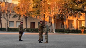 Capt. Anthony Dove joins first Sky Soldier Italian Jumpmaster for graduation celebration run