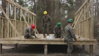 U.S. Marines and U.S. Navy Seabees Construct Shelters During Winter Pioneer 2024