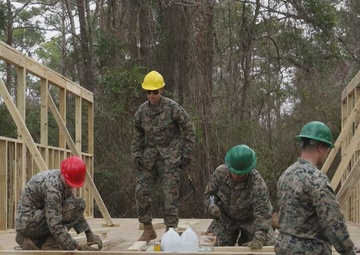 U.S. Marines and U.S. Navy Seabees Construct Shelters During Winter Pioneer 2024
