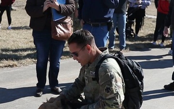 Soldier reunites with dog after deployment