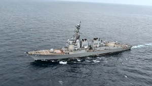 360 Aerial Video of USS Mason in the Red Sea During Operation Prosperity Guardian