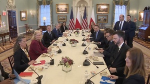 Secretary of State Antony J. Blinken meets with Polish Foreign Minister Radoslaw Sikorski at the Department of State