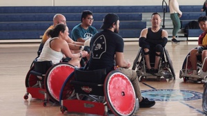 Navy Wounded Warrior Trials at JBPHH - Wheelchair Rugby Practice