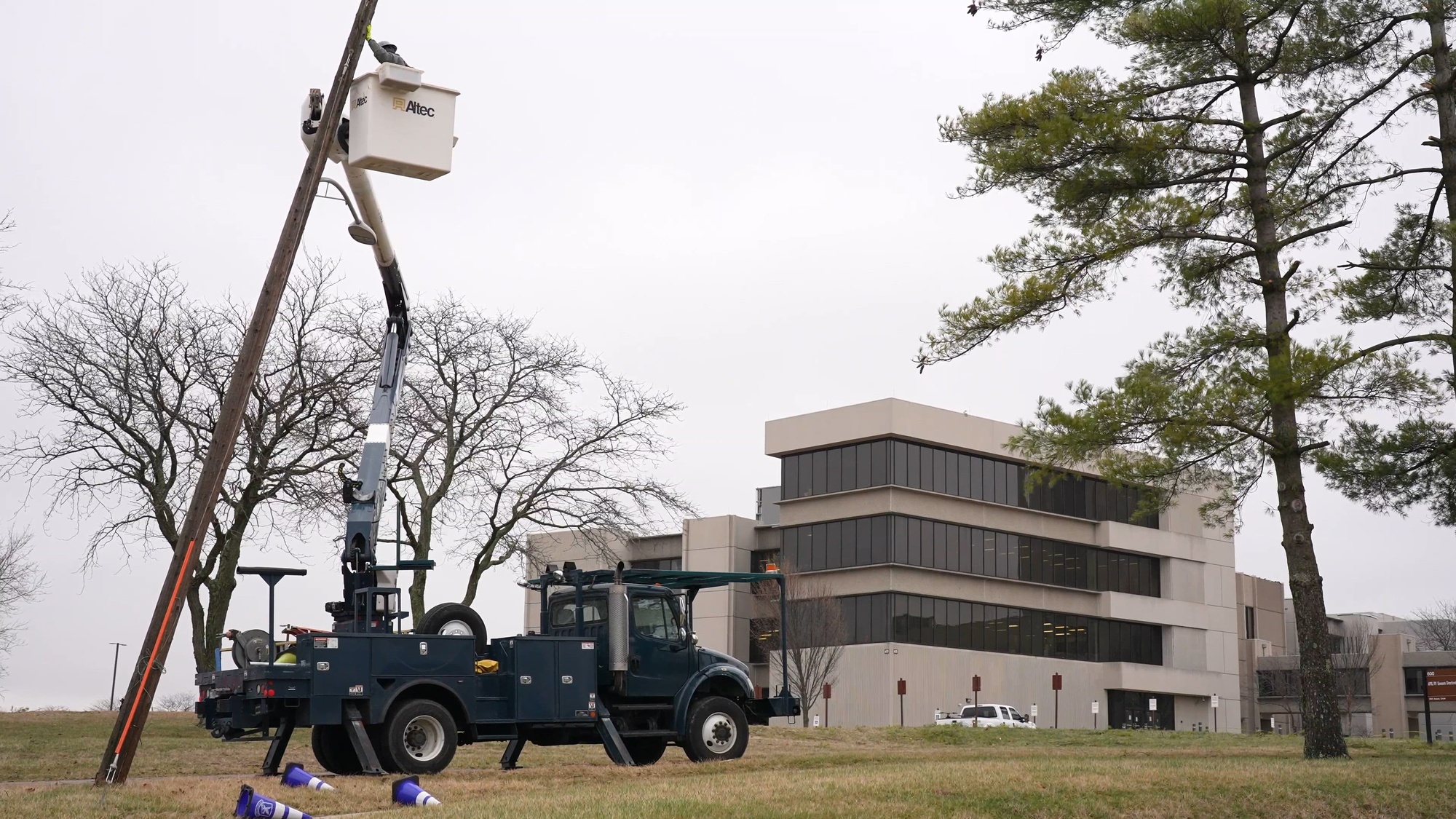 B-Roll package of sustained damage and clean-up at Wright-Patterson Air Force Base following an early-morning severe weather event on Feb. 28, 2024. Video is of the National Museum of the U.S. Air Force’s Restoration Hangar 4, Gate 22B (I-675 Gate) and several other buildings on Area B of Wright-Patt AFB (U.S. Air Force video by Jeff Harris and Austin Smith).