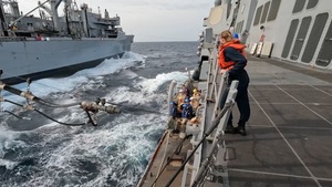 Video: Attaching a Fuel Line Aboard USS Mason During a Replenishment-at-Sea