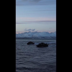 USS Gunston Hall conducts small boat operations with Le Bataillon de Fusiliers Marins (BFM) Détroyat and Swedish and Finnish Marines during Steadfast Defender