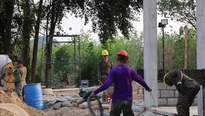 Cobra Gold 24; Marines With Marine Wing Support Squadron 174 lay bricks at the Bankhaocha-Angkromklong School