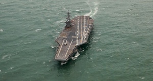 USS George Washington returns from sea trials.