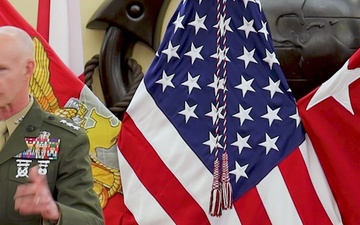 U.S. Marine Corps couple share promotion ceremony.