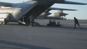 JPMRC 02-24- C-130 Hercules aircraft carrying an M142 High Mobility Artillery Rocket System