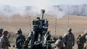 U.S. Marines conduct artillery fire at The Basic School