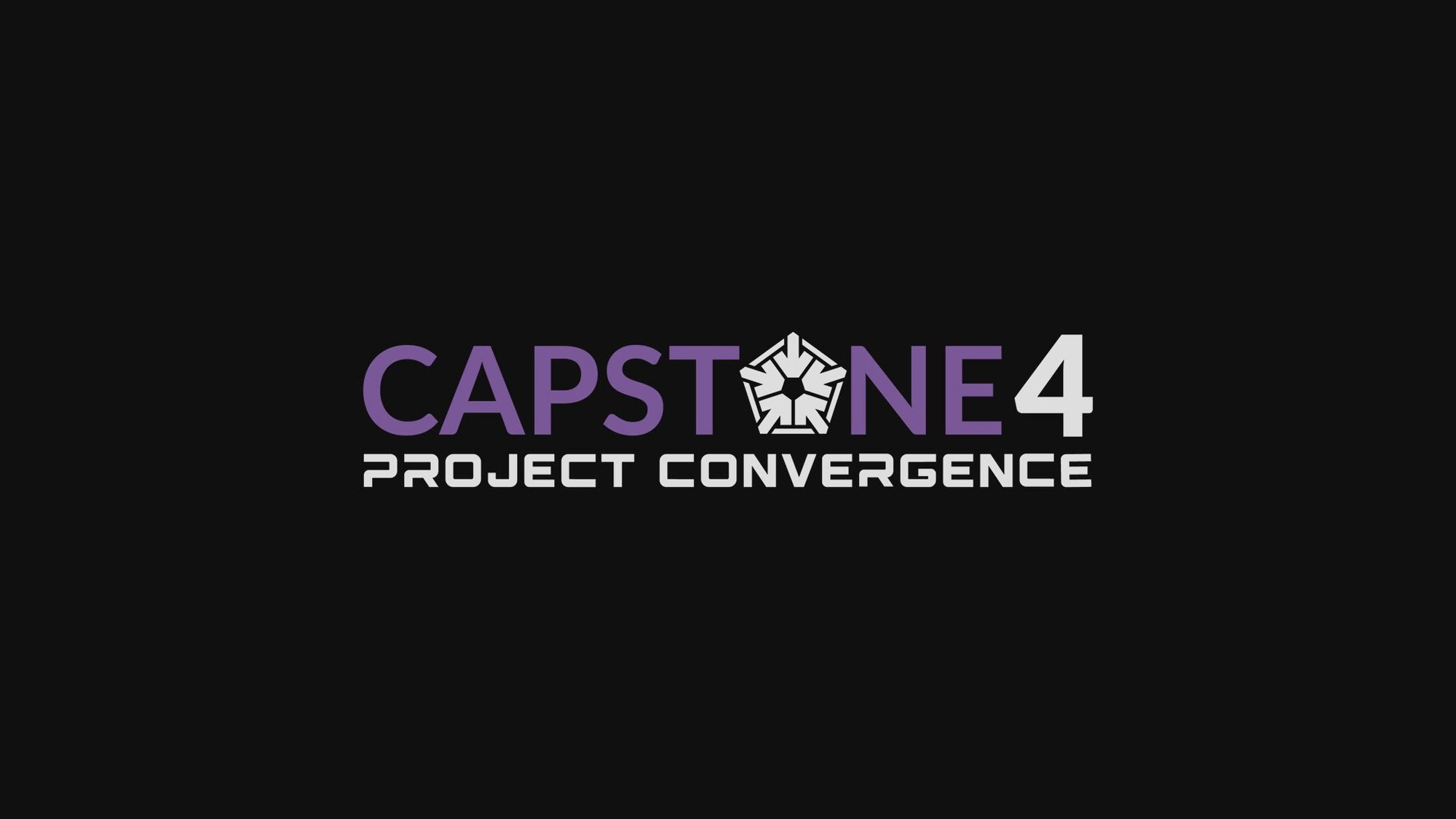 A black background with the purple and white Project Convergence Capstone 4 logo.
